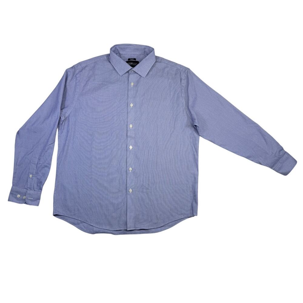 Awearness Kenneth Cole Men's 17.5 34/35 Slim Fit Non-Iron Shirt - Blue